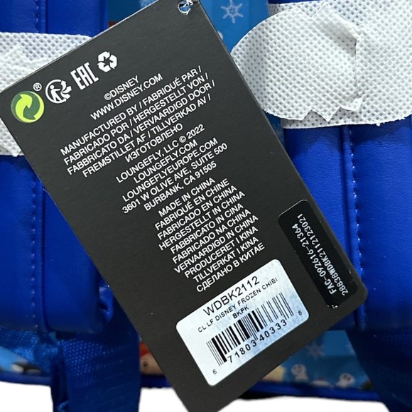 Disney Frozen Chibi Loungefly Mini Backpack Front Zippered Pouch NEW‎ WITH TAGS - Picture 4 of 7